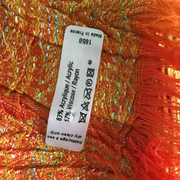 {New} soft multicolored orange and yellow crinkled shawl scarf - Picture 5 of 5